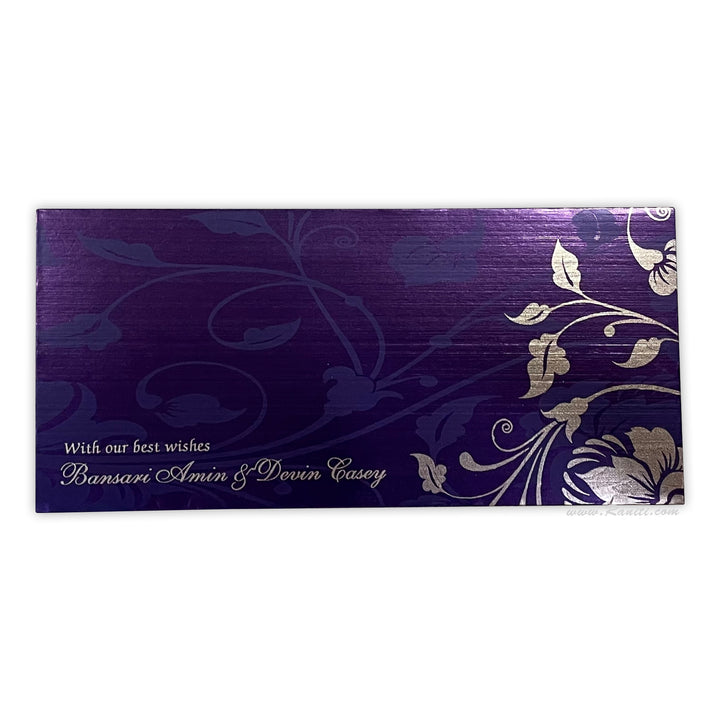 Purple Gold Custom Personalized Money Gift Check Envelope AME-59  Raniti LLC - Custom Invitations & Stationery