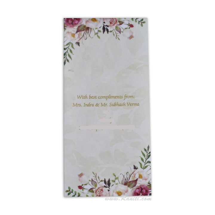 Copy of Cash Gift Envelopes | Custom Gift Envelopes | Floral Theme Custom and Personalized Money Gift Check Envelope AME-8  Raniti LLC - Custom Invitations & Stationery