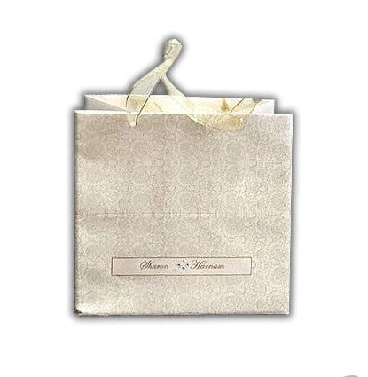 Square Custom Personalized Paper Gift Bag - Custom Wedding Guest Welcome Gift bags AMGB-13  Raniti LLC - Custom Invitations & Stationery