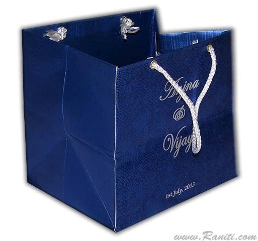 Square Custom Personalized Paper Gift Bag - Custom Wedding Guest Welcome Gift bags AMGB-17  Raniti LLC - Custom Invitations & Stationery