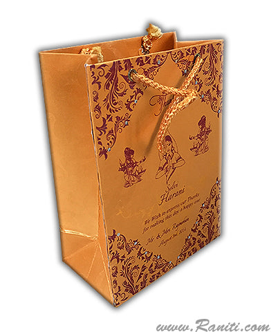 Blue Personalized Paper Bag - Custom Wedding Gift bags | Guest Welcome Bags AMGB-12  Raniti LLC - Custom Invitations & Stationery