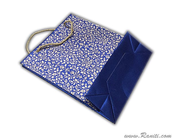 Dark Blue Custom Personalized Paper Gift Bag - Custom Wedding Guest Welcome Gift bags AMGB-33  Raniti LLC - Custom Invitations & Stationery