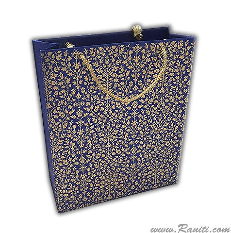 Dark Blue Custom Personalized Paper Gift Bag - Custom Wedding Guest Welcome Gift bags AMGB-33  Raniti LLC - Custom Invitations & Stationery