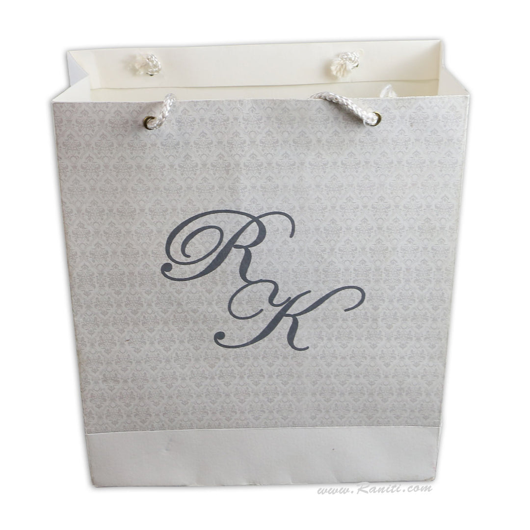 Elegant Personalized Paper Gift Bag - Custom Wedding Gift bags | Wedding Guest Snack Gift Bag AMGB-33  Raniti LLC - Custom Invitations & Stationery