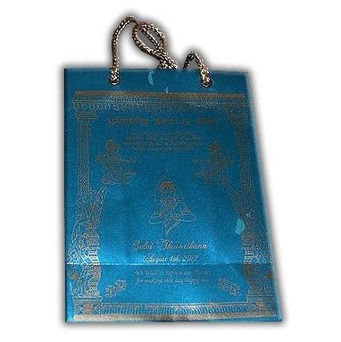 Blue Personalized Paper Bag - Custom Wedding Gift bags | Guest Welcome Bags AMGB-12  Raniti LLC - Custom Invitations & Stationery