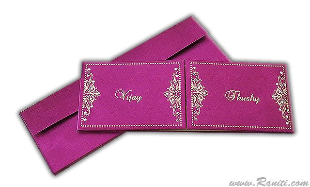 Gatefold Fuchsia Pink Custom Invitations Card AMH-144 | Raniti LLC - Custom Invitations & Stationery  | custom wedding invitations | pink invitation card 