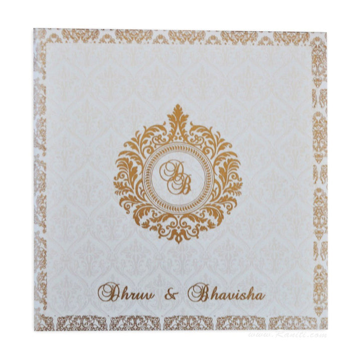 Classic Square Heavyback White Custom Invitation Card | Classic White Custom Invitation Card with Multiple Inserts AMH-197  Raniti LLC - Custom Invitations & Stationery