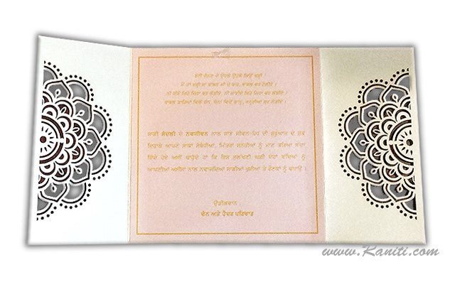 Classic Laser cut Gatefold Custom Design Laser Cut Invitation Card | Custom Laser Cut Classic Invitation Card AML-130  Raniti LLC - Custom Invitations & Stationery