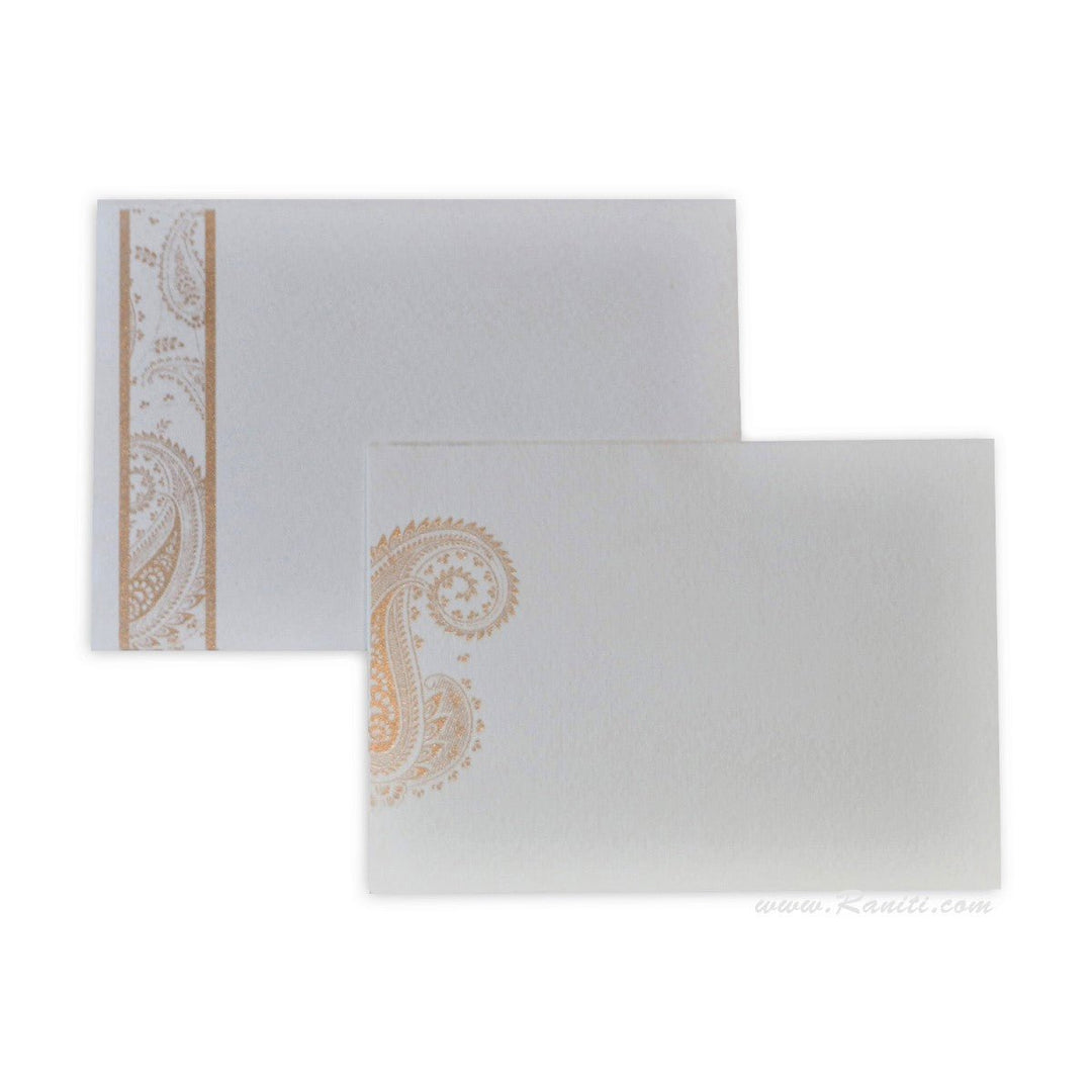 Paisley Theme Custom Note Cards | Note Cards Gift Tag Cards with Envelope | Pack of 25-50 and 100 Note Cards AMNC-7 100 Raniti LLC - Custom Invitations & Stationery