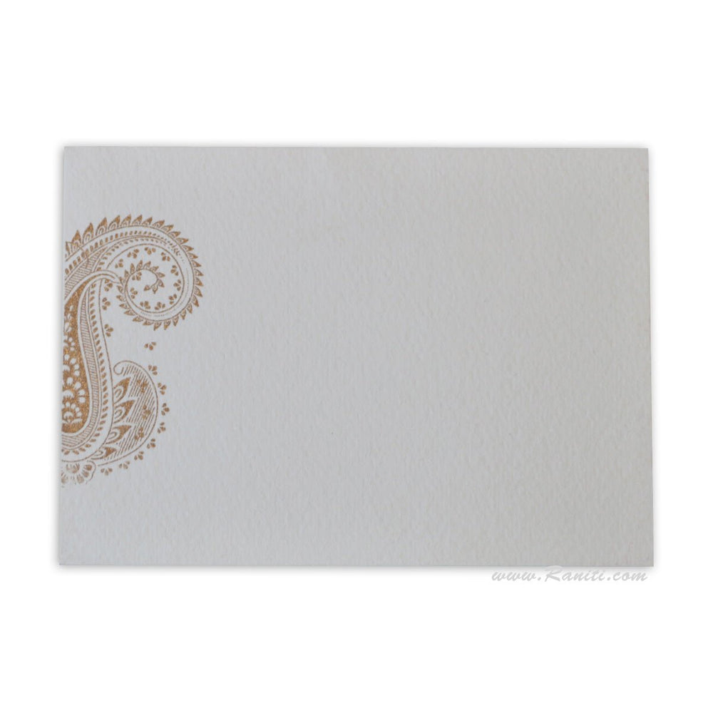 Paisley Theme Custom Note Cards | Note Cards Gift Tag Cards with Envelope | Pack of 25-50 and 100 Note Cards AMNC-7  Raniti LLC - Custom Invitations & Stationery