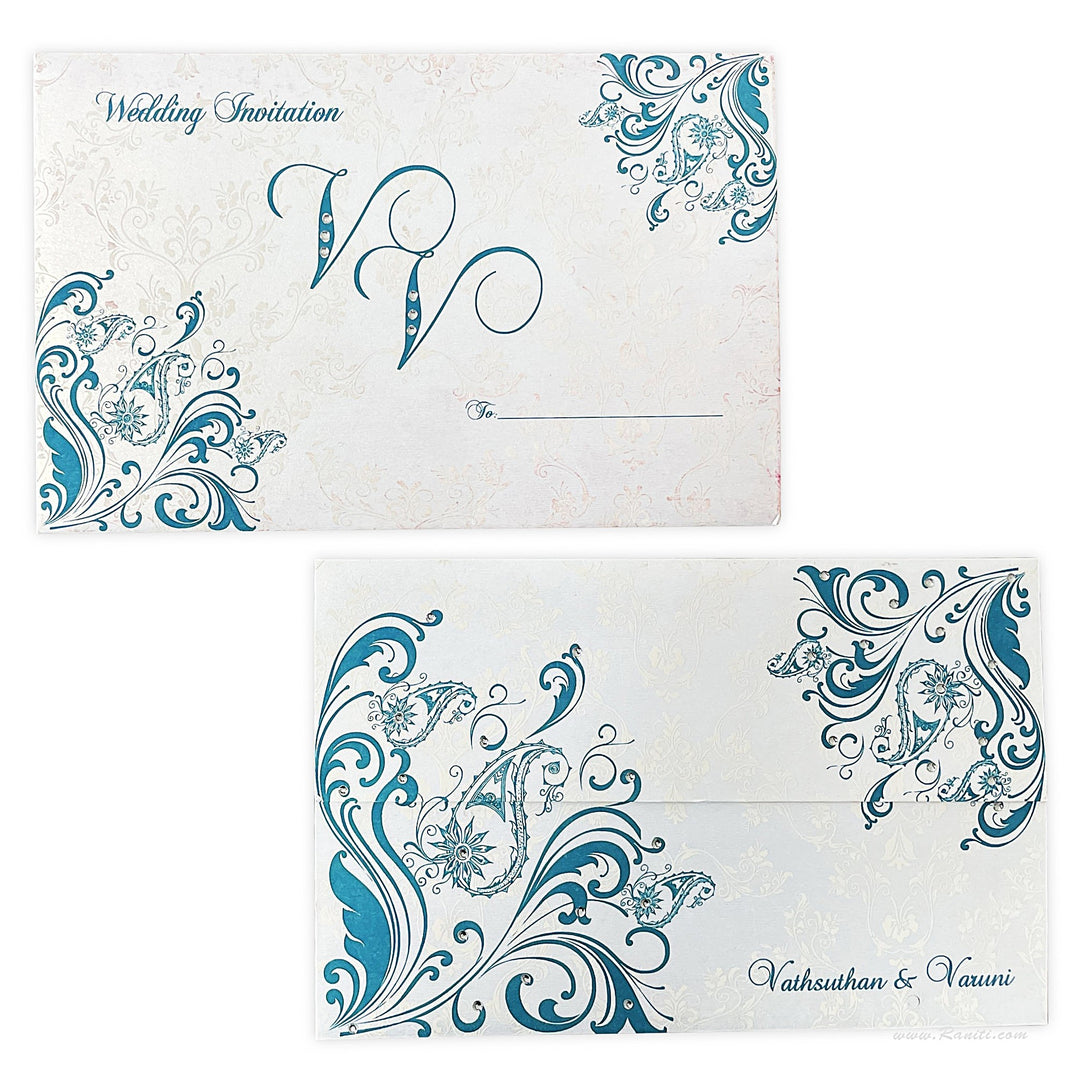 Wedding Ceremony Invitation | Wedding Reception Invitation | Wedding Custom Invitation Card with Rhinestones AMSO-150