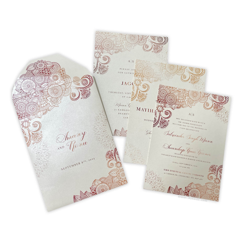 Custom Vintage Wedding Reception Invitation Card AMSO-300  Raniti LLC - Custom Invitations & Stationery