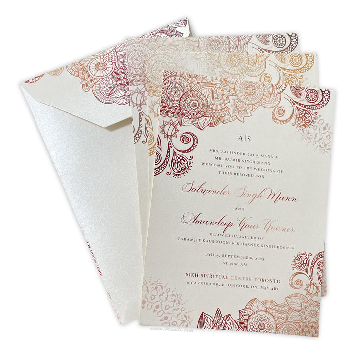 Custom Vintage Wedding Reception Invitation Card AMSO-300  Raniti LLC - Custom Invitations & Stationery