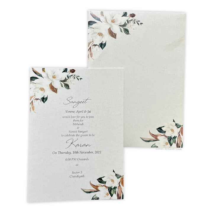 Floral Custom Rustic Wedding Reception Invitation Card AMSO-301  Raniti LLC - Custom Invitations & Stationery