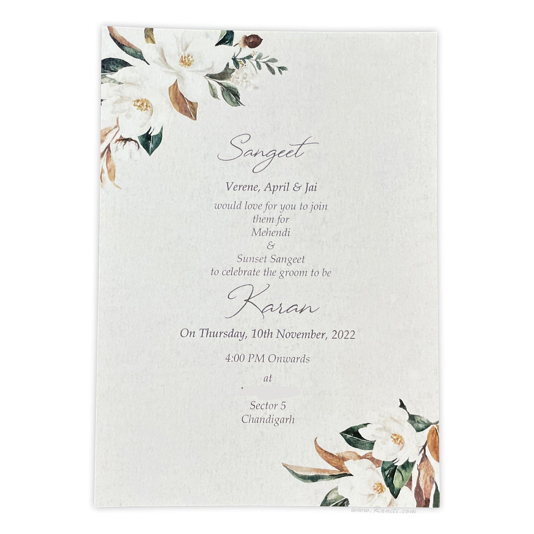 Floral Custom Rustic Wedding Reception Invitation Card AMSO-301  Raniti LLC - Custom Invitations & Stationery