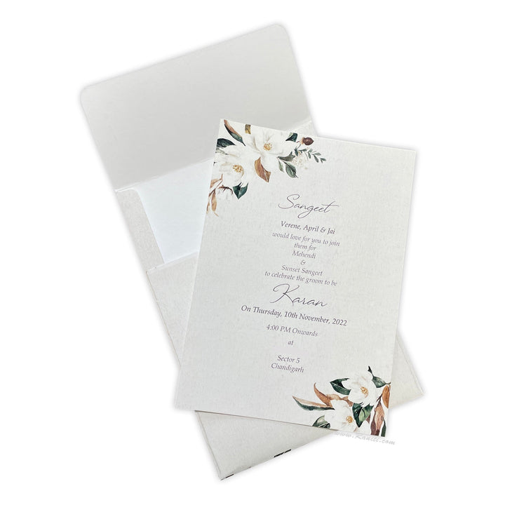 Floral Custom Rustic Wedding Reception Invitation Card AMSO-301  Raniti LLC - Custom Invitations & Stationery