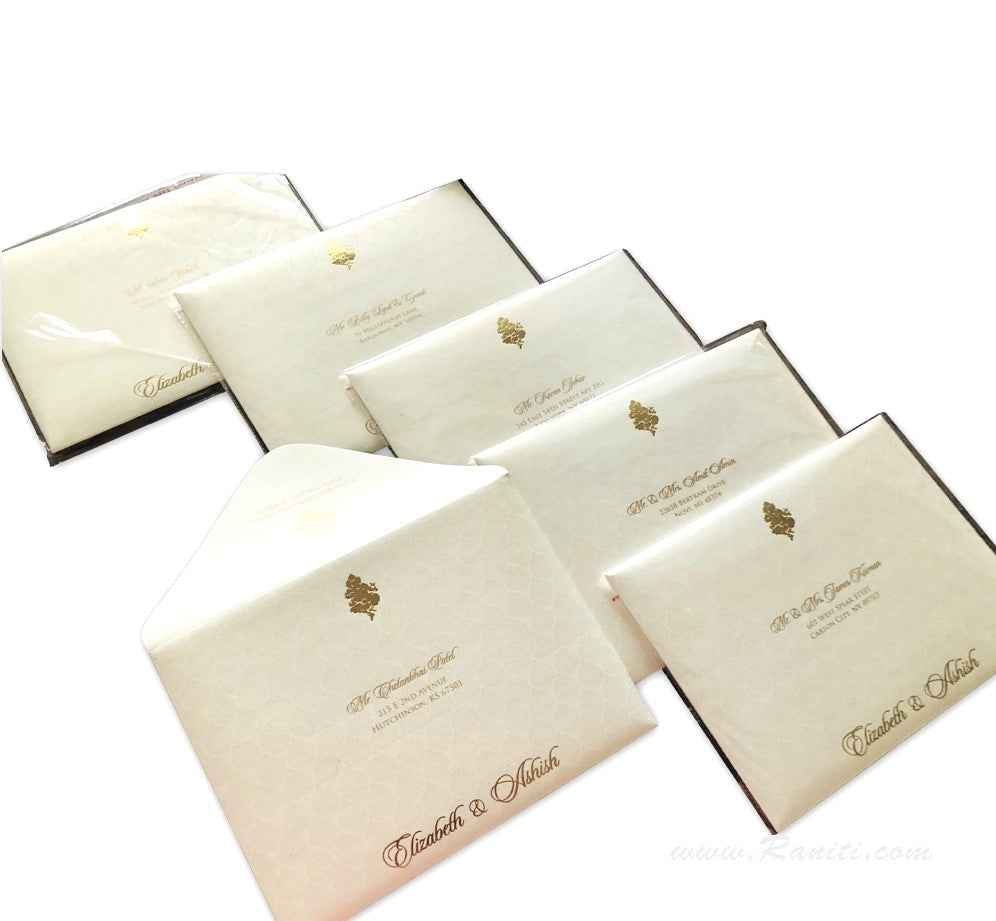 Custom Individual Guest Address Envelopes AMGAL-11  Raniti LLC - Custom Invitations & Stationery