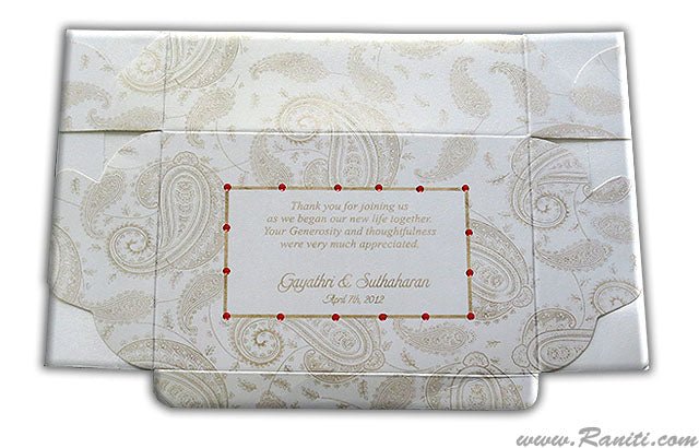 Paisley Theme Pearl Sweet-Cake-Chocolate Custom Box | Wedding Cake Box | Traditional Sweet Favor Boxes | Thank You Gift Boxes | SB-17  Raniti LLC - Custom Invitations & Stationery