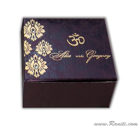 Damask Theme Sweet-Cake-Chocolate Custom Box | Wedding Cake Box | Traditional Sweet Favor Boxes | Thank You Gift Boxes | SB-18  Raniti LLC - Custom Invitations & Stationery