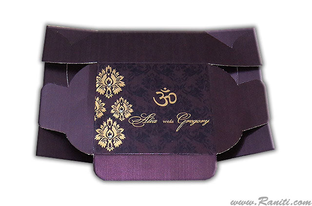 Damask Theme Sweet-Cake-Chocolate Custom Box | Wedding Cake Box | Traditional Sweet Favor Boxes | Thank You Gift Boxes | SB-18  Raniti LLC - Custom Invitations & Stationery