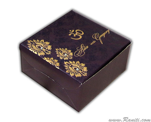 Damask Theme Sweet-Cake-Chocolate Custom Box | Wedding Cake Box | Traditional Sweet Favor Boxes | Thank You Gift Boxes | SB-18  Raniti LLC - Custom Invitations & Stationery