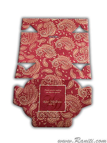 Paisley Theme Sweet-Cake-Chocolate Custom Box | Wedding Cake Box | Traditional Sweet Favor Boxes | Thank You Gift Boxes | SB-20  Raniti LLC - Custom Invitations & Stationery