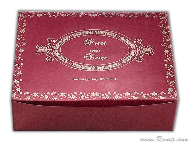 Red Foldable Sweet-Cake-Chocolate Custom Box | Wedding Cake Box | Traditional Sweet Favor Boxes | Thank You Gift Boxes | SB-21  Raniti LLC - Custom Invitations & Stationery