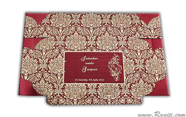 Red Golden Foldable Sweet-Cake-Chocolate Custom Box | Wedding Cake Box | Traditional Sweet Favor Boxes | Thank You Gift Favor Boxes | SB-24  Raniti LLC - Custom Invitations & Stationery