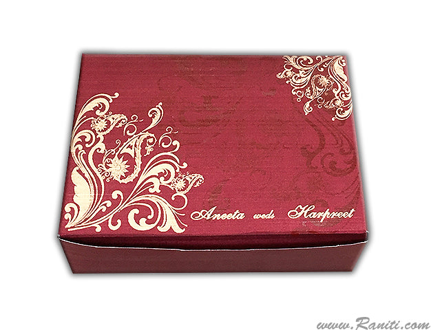 Red Foldable Sweet-Cake-Chocolate Custom Box | Wedding Cake Box | Traditional Sweet Favor Boxes | Thank You Gift Boxes | SB-25  Raniti LLC - Custom Invitations & Stationery