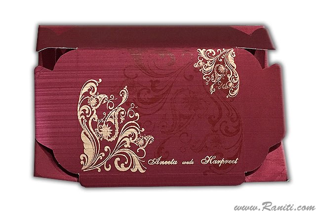 Red Foldable Sweet-Cake-Chocolate Custom Box | Wedding Cake Box | Traditional Sweet Favor Boxes | Thank You Gift Boxes | SB-25  Raniti LLC - Custom Invitations & Stationery