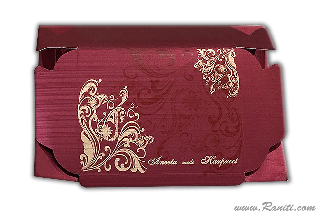 Red Foldable Sweet-Cake-Chocolate Custom Box | Wedding Cake Box | Traditional Sweet Favor Boxes | Thank You Gift Boxes | SB-25  Raniti LLC - Custom Invitations & Stationery