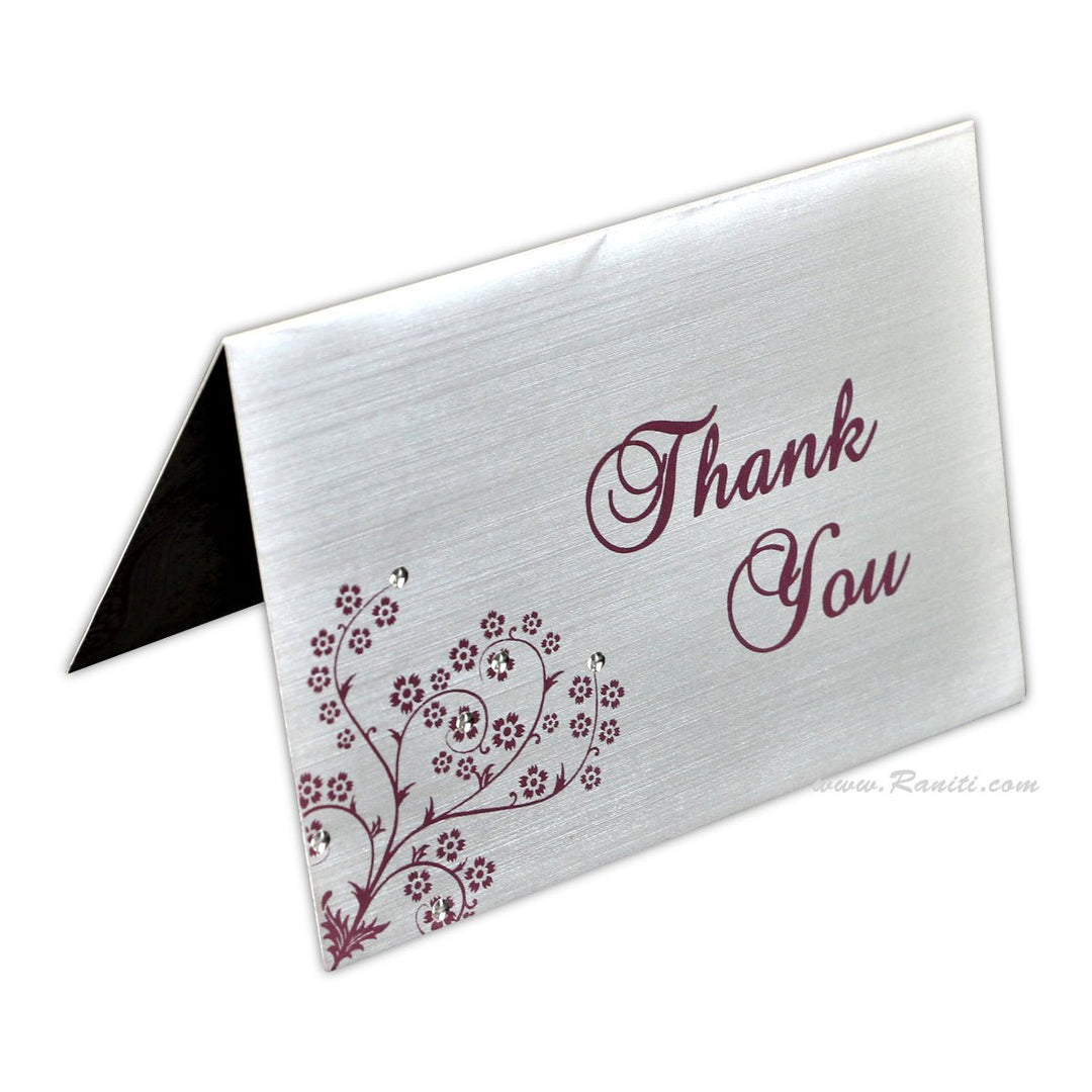 Custom Thank You Cards for Wedding Guests, Paisley Theme Personalized Thank you cards with Rhinestones, Custom Add on Stationery TY-13  Raniti LLC - Custom Invitations & Stationery