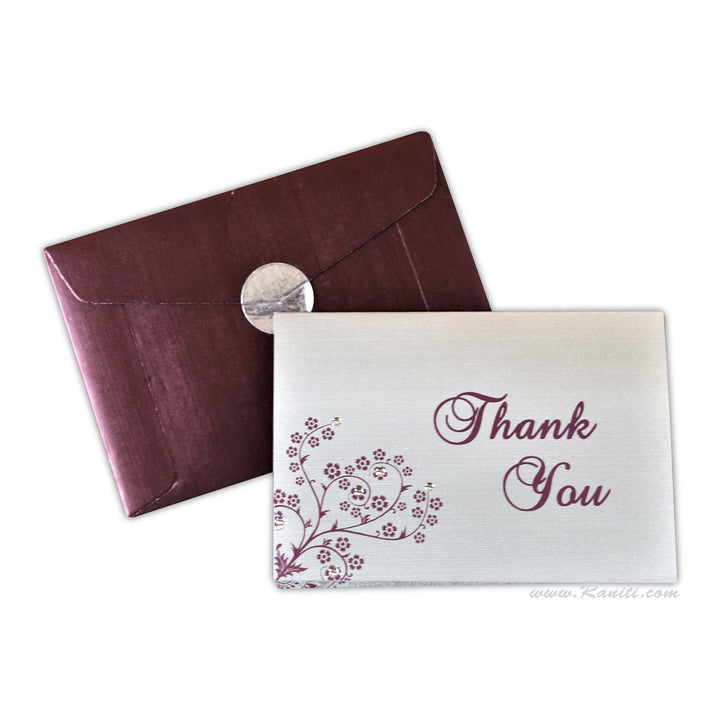 Custom Thank You Cards for Wedding Guests, Paisley Theme Personalized Thank you cards with Rhinestones, Custom Add on Stationery TY-13  Raniti LLC - Custom Invitations & Stationery