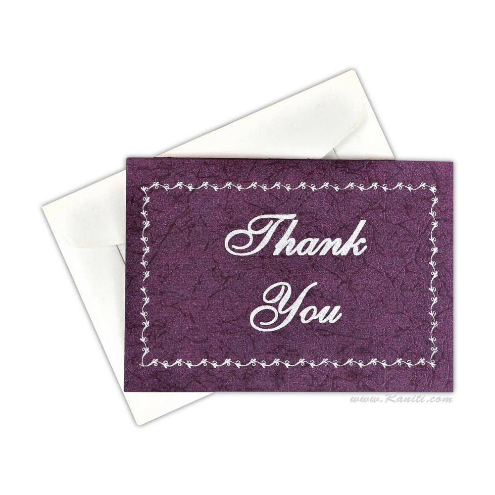 Custom Purple White Thank You Cards for Wedding Event Guests, Personalized Stationery TY-20  Raniti LLC - Custom Invitations & Stationery