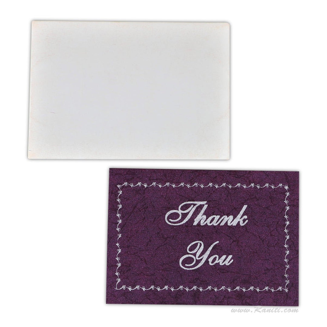 Custom Purple White Thank You Cards for Wedding Event Guests, Personalized Stationery TY-20  Raniti LLC - Custom Invitations & Stationery