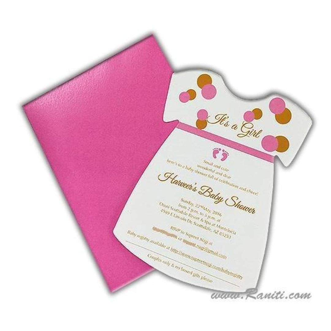 Baby Girl Shower and Announcement Card | Unique Custom Baby Shower Invitation Card AMSO-218 freeshipping - Raniti LLC - Custom Invitations & Stationery