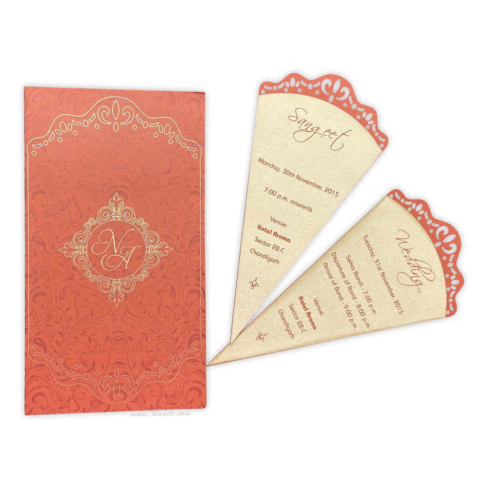 Bespoke Custom Wedding Invitation Card with Lasercut Unique Inserts AML - 50 - Raniti LLC - Custom Invitations & Stationery