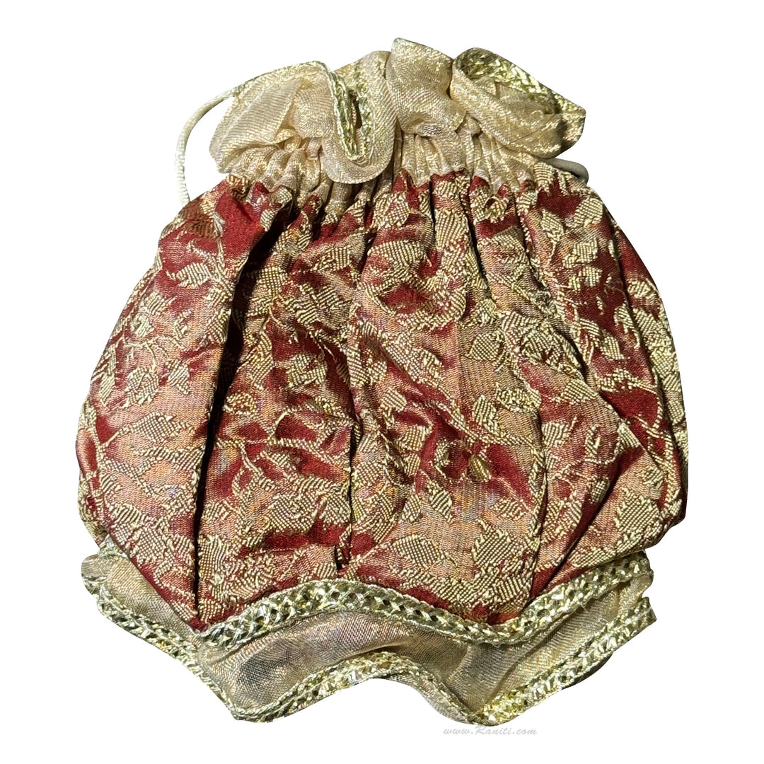 Brocade Silk Fabric Gift Bags for Wedding Favors / Drawstring Jewelry Bag / Birthday Gift Bag / Holiday Christmas Santa Bag / Luxury Re - Usable Gift Bags / GB - 29 - Raniti LLC - Custom Invitations & Stationery