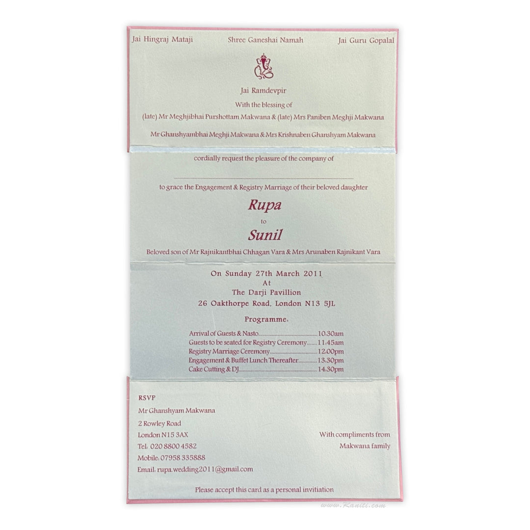Civil Ceremony | Registered Marriage | Custom Wedding Invitation Card AMSO - 83 - Raniti LLC - Custom Invitations & Stationery