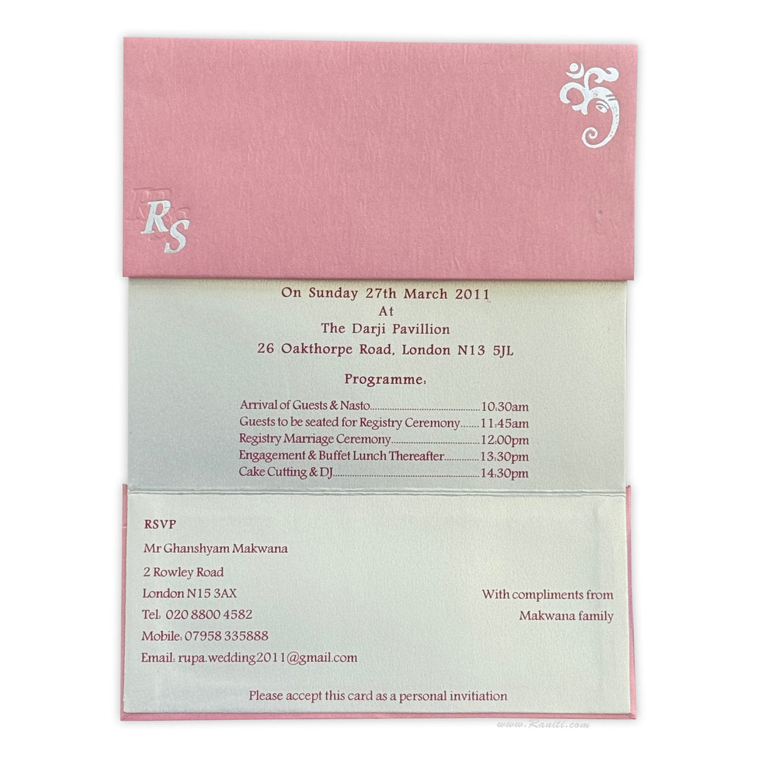 Civil Ceremony | Registered Marriage | Custom Wedding Invitation Card AMSO - 83 - Raniti LLC - Custom Invitations & Stationery