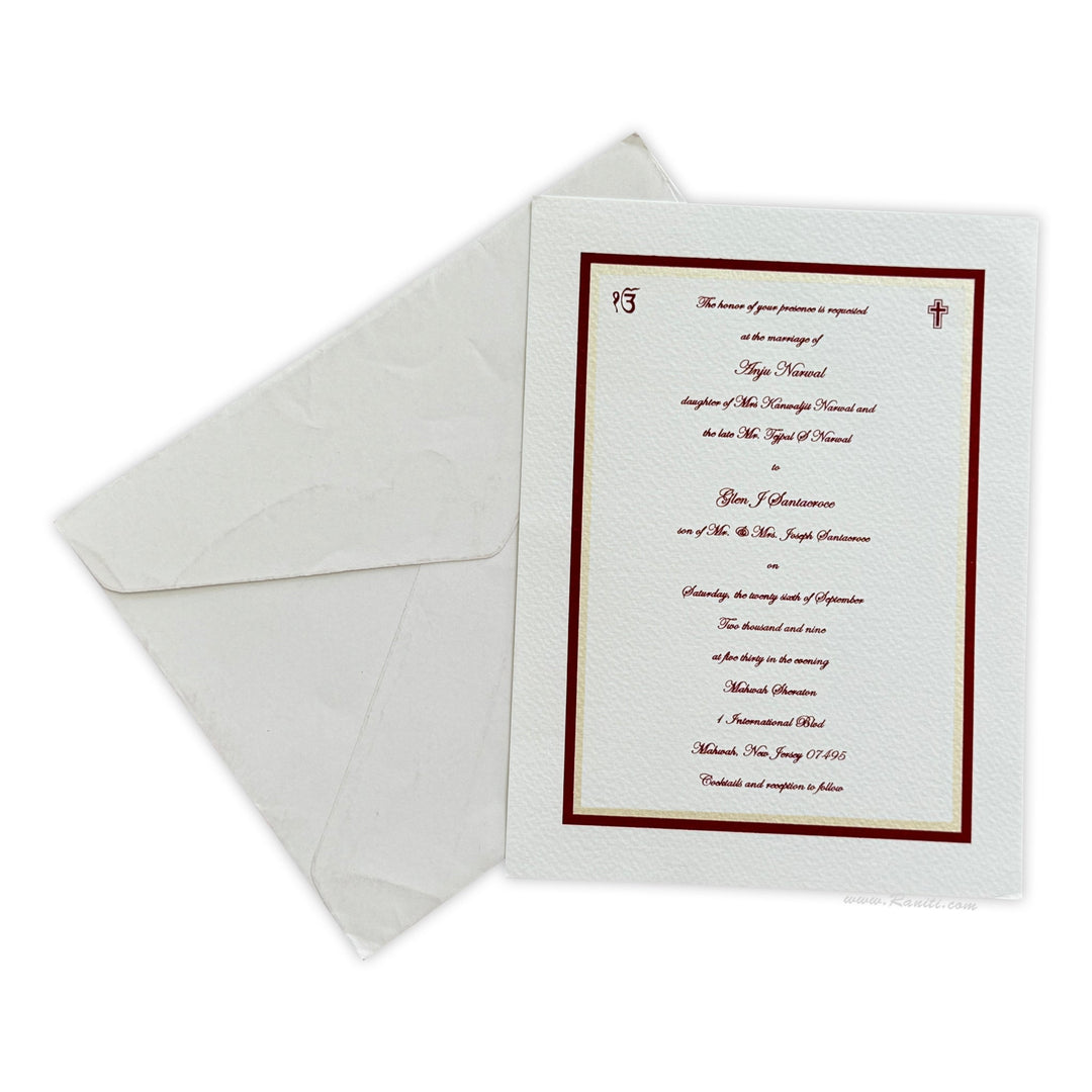 Civil Ceremony | Registry Marriage | Interfaith Wedding Custom Invitation Card AMSO - 71 - Raniti LLC - Custom Invitations & Stationery
