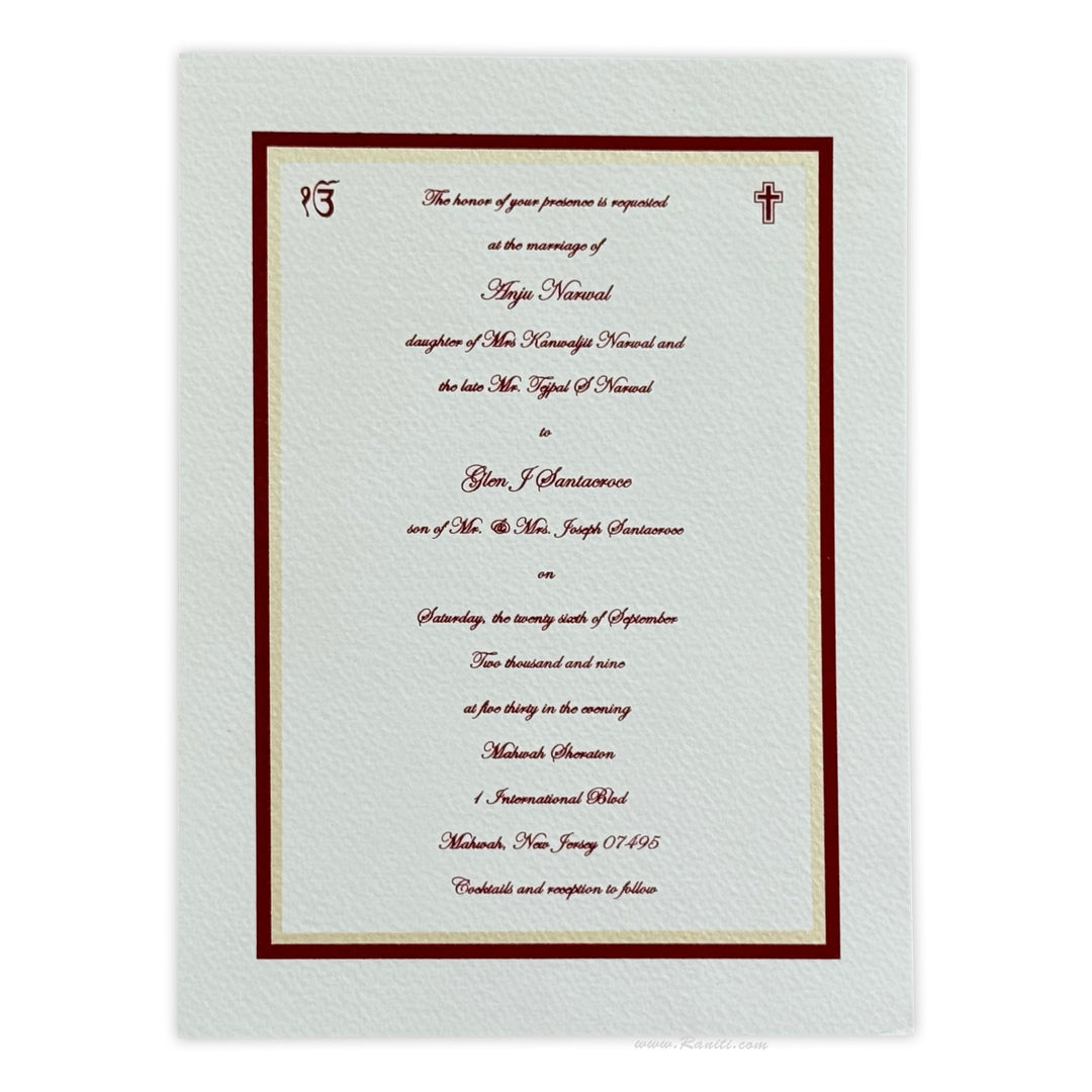 Civil Ceremony | Registry Marriage | Interfaith Wedding Custom Invitation Card AMSO - 71 - Raniti LLC - Custom Invitations & Stationery