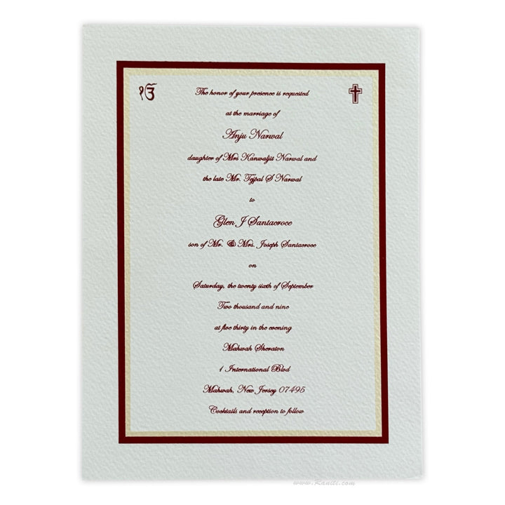 Civil Ceremony | Registry Marriage | Interfaith Wedding Custom Invitation Card AMSO - 71 - Raniti LLC - Custom Invitations & Stationery