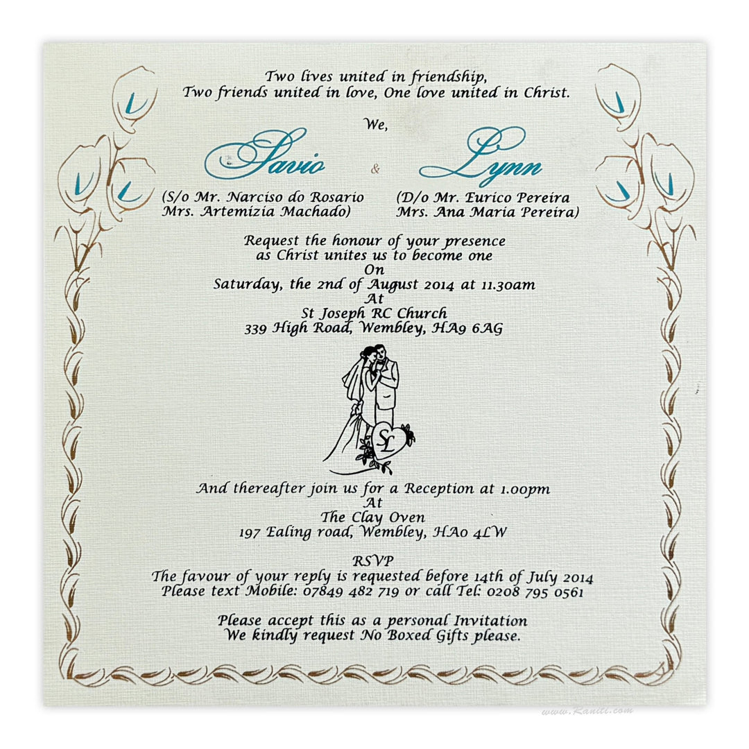 Civil Ceremony | Registry Marriage | Wedding Custom Invitation Card AMSO - 234 - Raniti LLC - Custom Invitations & Stationery