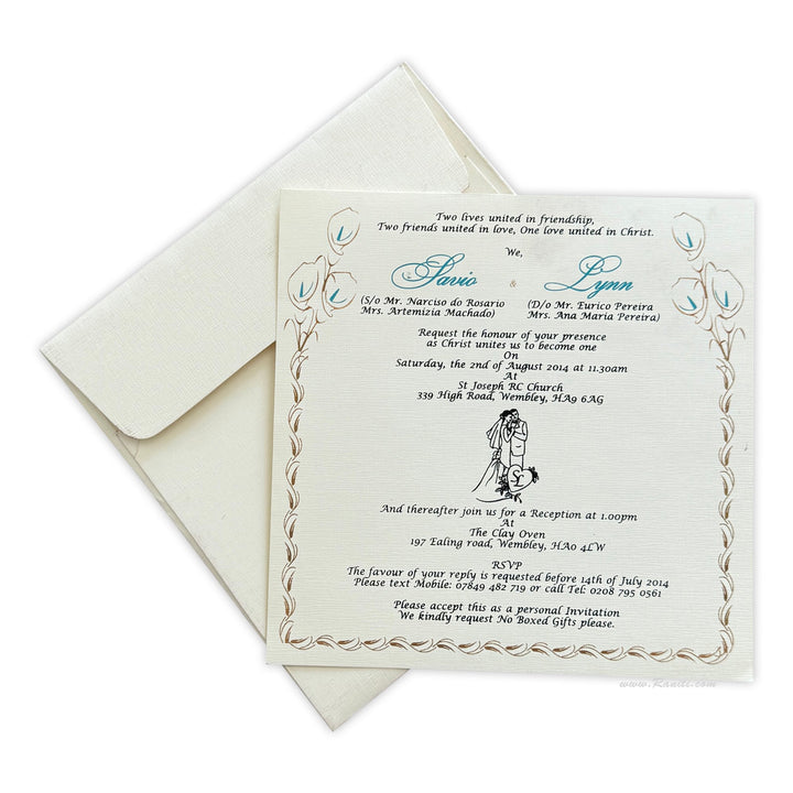 Civil Ceremony | Registry Marriage | Wedding Custom Invitation Card AMSO - 234 - Raniti LLC - Custom Invitations & Stationery