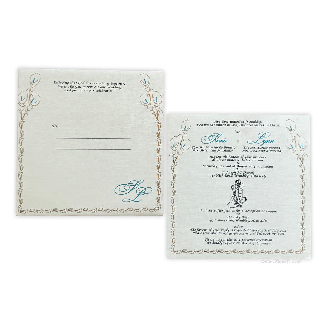 Civil Ceremony | Registry Marriage | Wedding Custom Invitation Card AMSO - 234 - Raniti LLC - Custom Invitations & Stationery