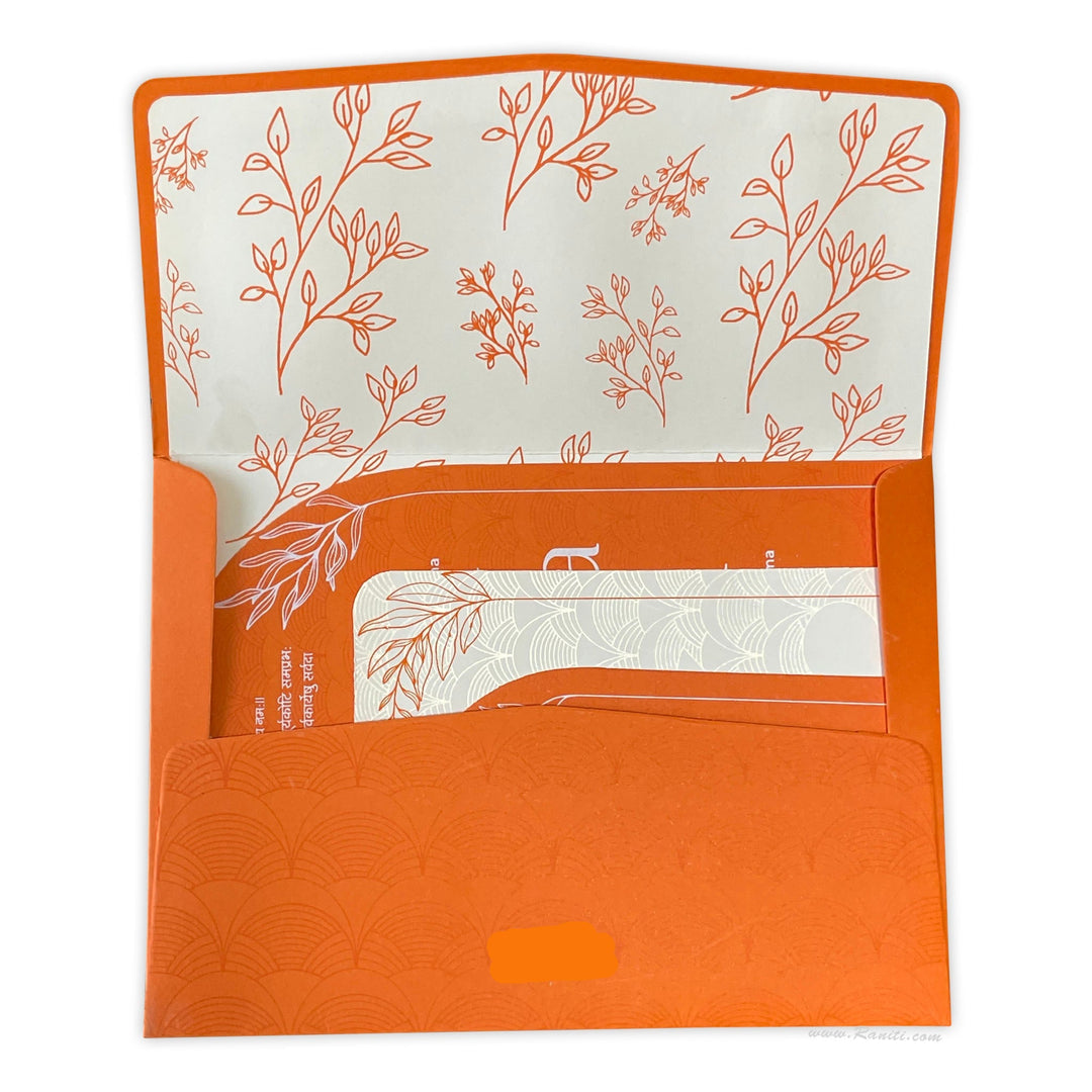 Classic Vintage Custom Invitation Card in Designer Custom Envelope | Online Classic Wedding Invitation Burnt Orange AM - 469 - Raniti LLC - Custom Invitations & Stationery