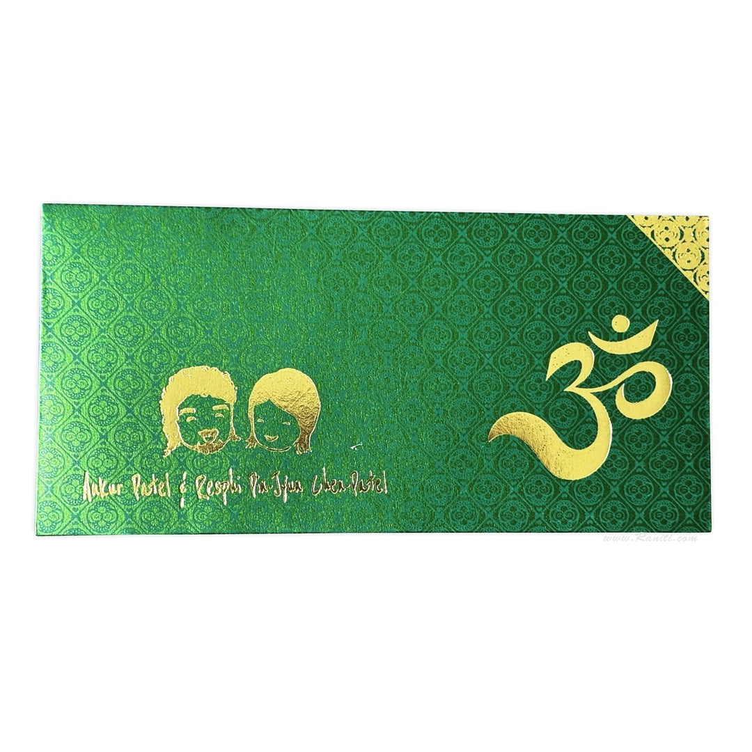 Custom and Personalized Gift Card Envelope Cover with Gold Foil Print AME - 66 - Raniti LLC - Custom Invitations & Stationery
