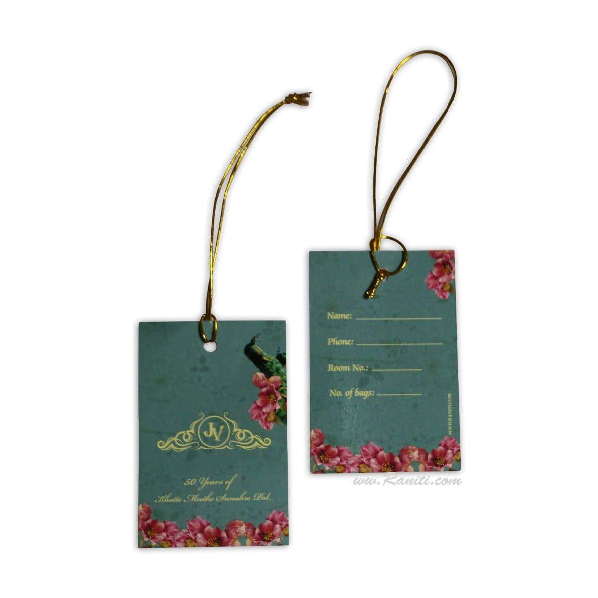 Custom and Personalized Guest Luggage Tags For Weddings and Events Packs of 50 and 100 Luggage Tags JVDLT 2 Raniti LLC Custom Invitations Stationery