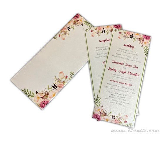 Custom Floral Vintage Bridal Shower Invitation Card AMSO - 294 - Raniti LLC - Custom Invitations & Stationery